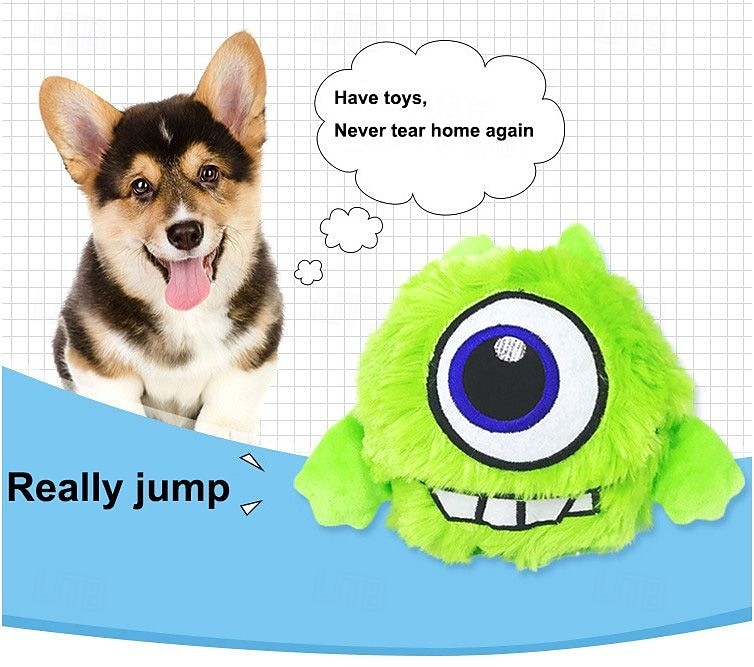 Pet Electric Bouncing Ball Plush Toy with Cartoon Animal Head - Vocal Vibration Dog Toy - Plush Squeak Toy - Dog Chew Toy 2026 - $18.49 –P4