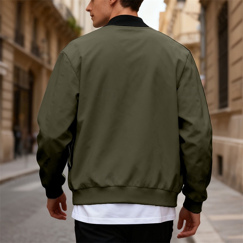 Per uomo Giacca Leggera Giubbotto bomber Giacca Casual Casuale Quotidiano Leggero Tasca Primavera Autunno Semplice Streetwear Elegante Colletto Mao Regolare Blu Nero Giallo Rosso Blu marino Giacca del 2026 a $30.99 –P20