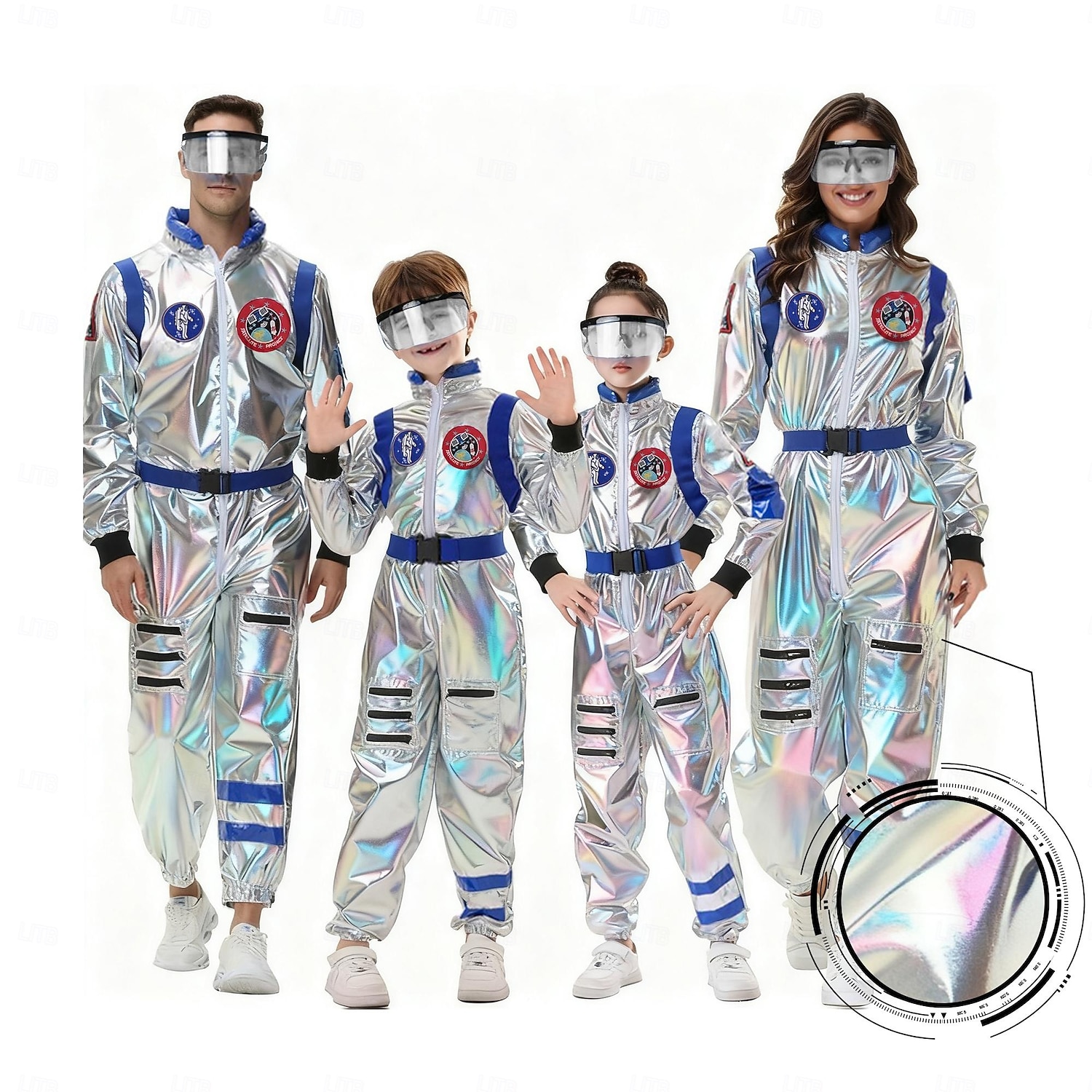 2026年 夫婦 ファンシーコスチューム ジャンプスーツ ワンジー 宇宙飛行士 コスプレ 子供用 成人 男女兼用(儿童不要选这个) ハロウィーン カーニバル パーティー 性能 学校行事のドレスアップ ドレスアップ  コレクション – $57.99 –P1