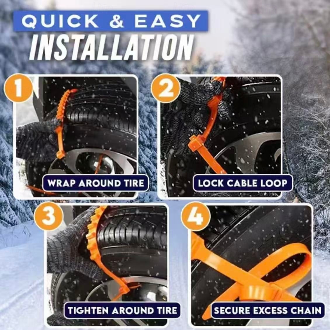 10/20/30pcs Universal Reusable Non-Slip Polyethylene Tire Chains – Universal Anti-Skid Snow Tire Traction Chains for Cars, SUVs & Trucks, Easy Installation, Durable Emergency Winter Driving Aid 2026 - $13.99 –P2