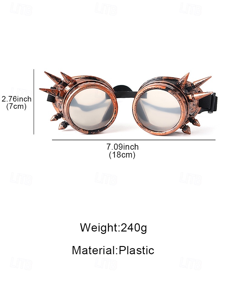 Men's Multi-Color Plastic Steampunk Goggles - Vintage Cyberpunk Cosplay & Carnival Masquerade Costume Accessory 2026 - $11.99 –P10