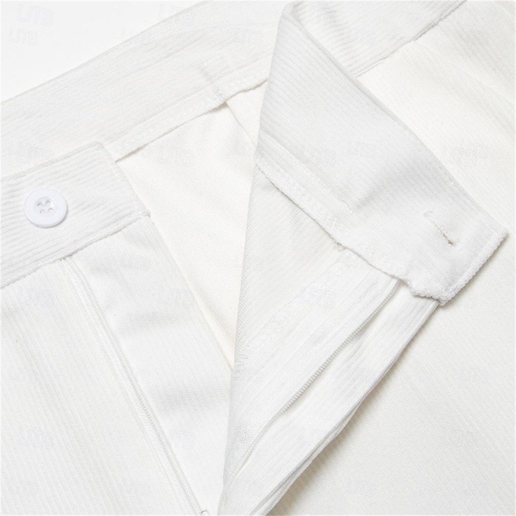 Ανδρικά Παντελόνια Παντελόνι επίσημο Κοτλέ παντελόνι Πάτος καμπάνας Φουντωμένο παντελόνι Τσέπη Σκέτο Άνεση Πλήρες μήκος Καθημερινά Επιχείρηση Αργίες Διακοπές Μοντέρνα Λευκό Καφέ Μικροελαστικό 2026 - $13.49 –P5