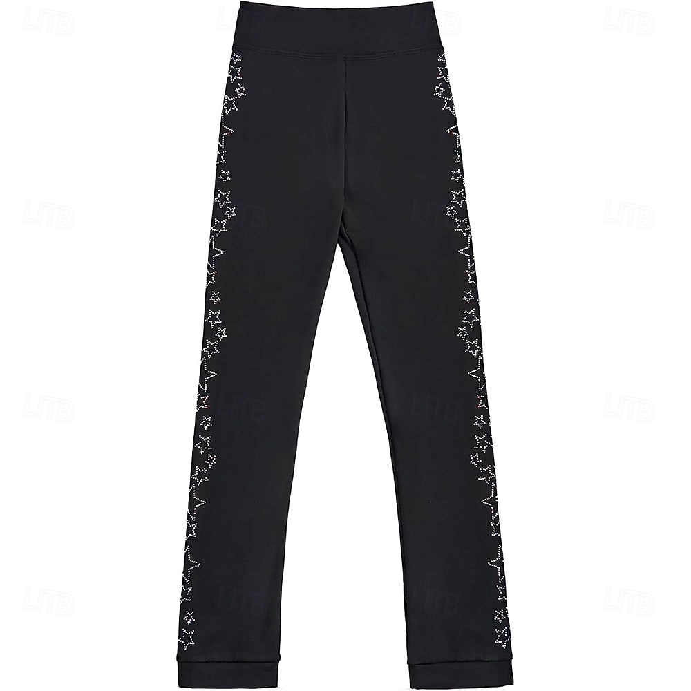 pantaloni da pattinaggio artistico da donna e da ragazza, pantaloni da pattinaggio sul ghiaccio, neri, elastici, abbigliamento da pattinaggio per gare di allenamento, termici, caldi, con del 2026 a $100.99 –P2