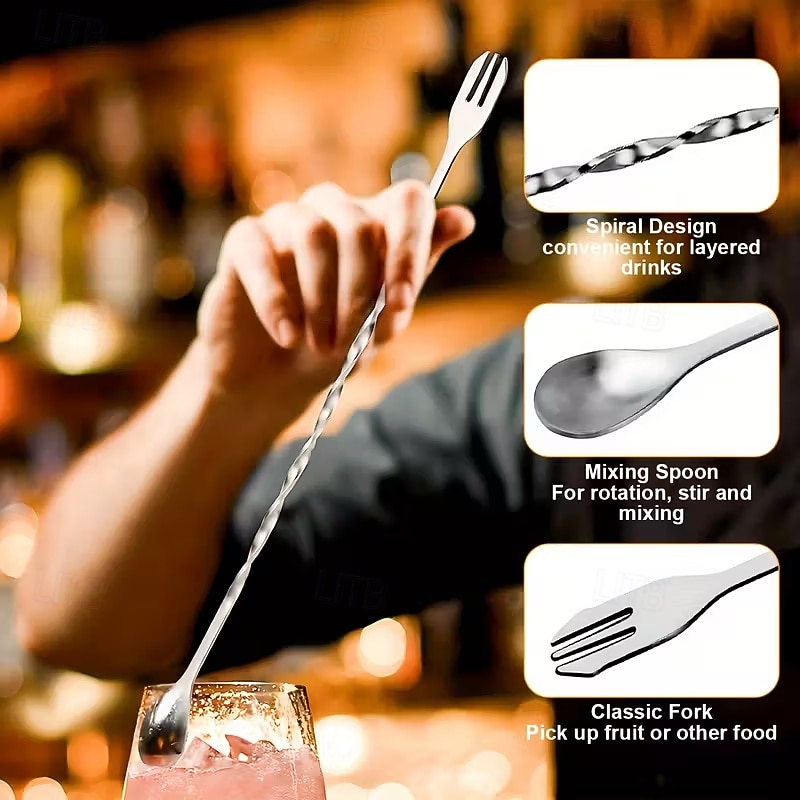 3 darabos professzionális rozsdamentes acél bártender készlet jégkrémmel, jégpickővel/shakerrel &sörnyitó - nagy teherbírású keverők, bárok, shakerek, bárok számára alkalmas 2026 - $13.99 –P9