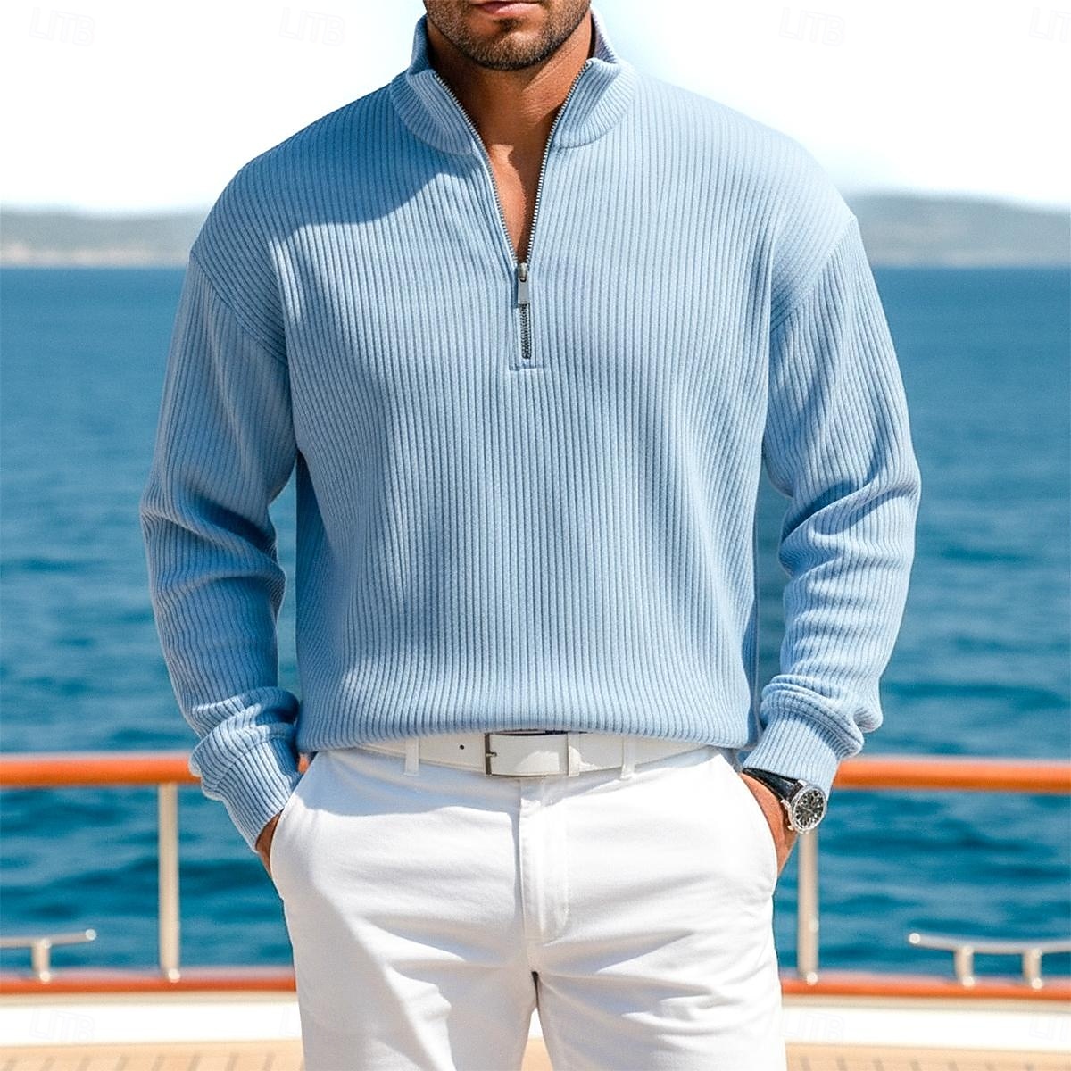 Men's Corduroy Shirt Polo Shirts Casual Outdoor Quarter Zip Long Sleeve Fashion Modern Solid Color Plain Warm Spring Spring &  Fall Regular Fit Black Wine Navy Blue Green khaki Army Green Corduroy 2026 - $23.99 –P1