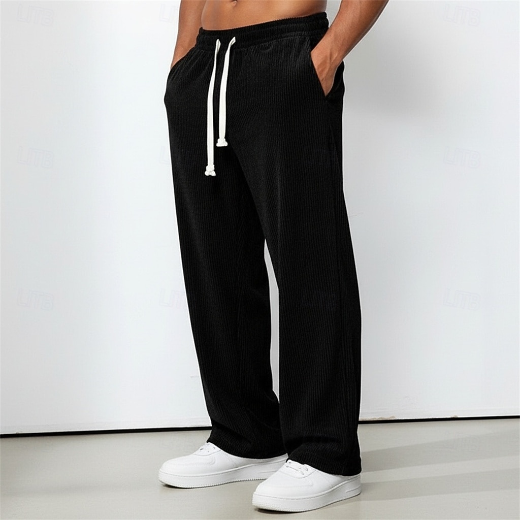 Per uomo Pantaloni da tuta Pantaloni da Tuta a Gamba Larga Pantaloni Pantaloni in velluto a coste Pantaloni casual Coulisse Elastico in vita Semplice Comodità Traspirante Lunghezza intera Casuale del 2026 a $22.99 –P6