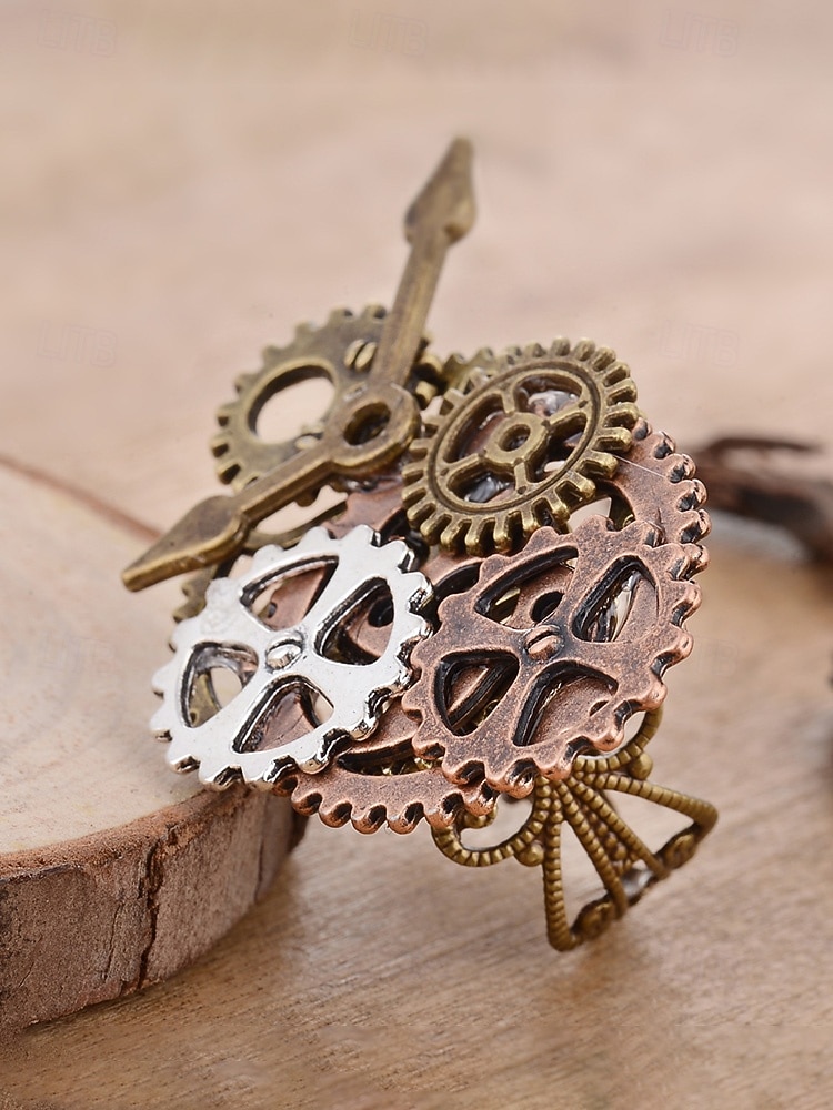 Naisten Mardi Gras steampunk antiikkiseosrataskäyttö ja kelloa käden sormus - monivärinen teollinen lisävaruste karnevaaleille ja pukeutumisjuhliin 2026 - $7.99 –P16