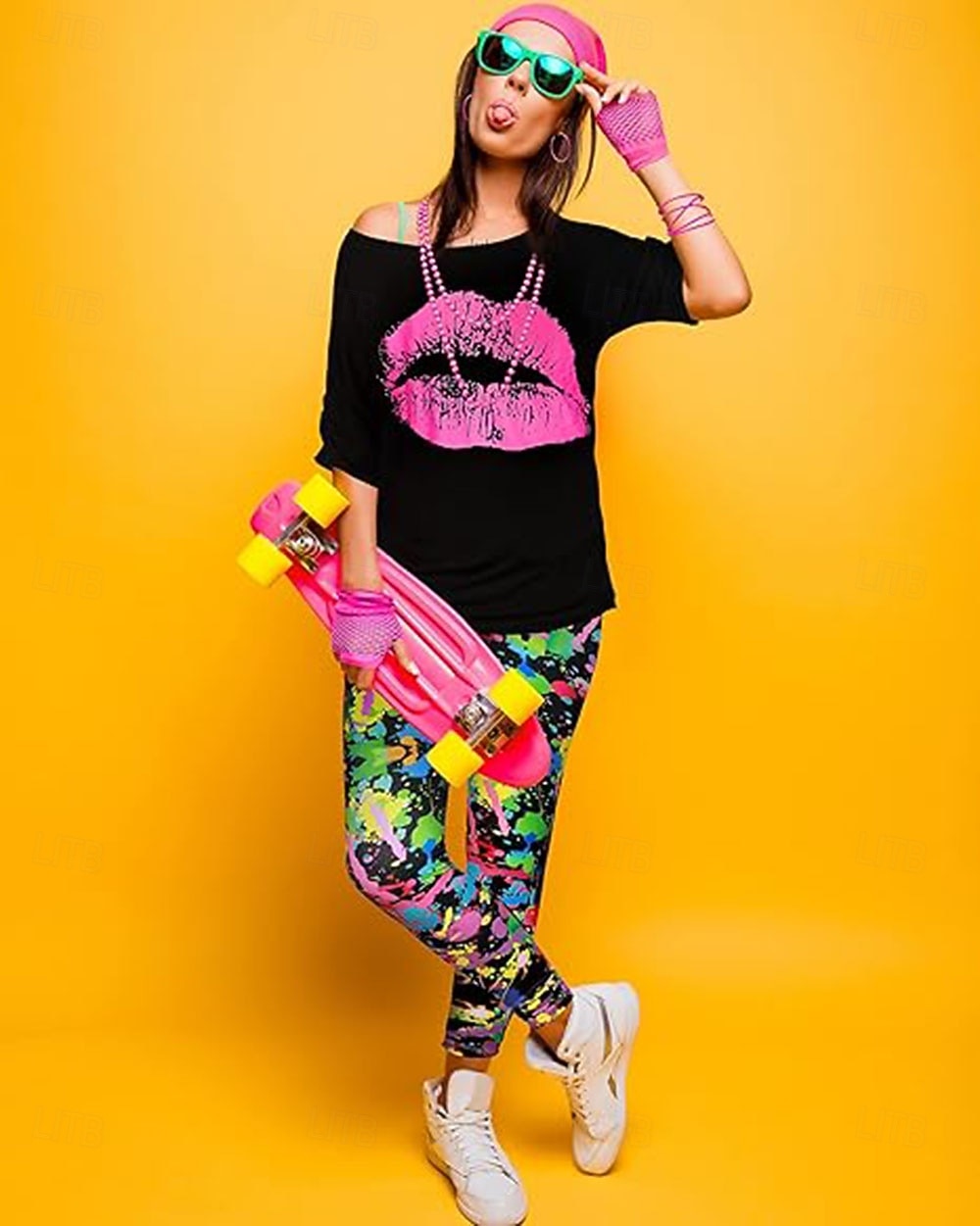 Disko 80-talet Kläder T-shirt Damasker med tillbehör Kontor / företag Maskeradkläder Dam Karnevalsdräkt Maskerad Fest / afton Prideparad Pride månad Vuxen Mer accessoarer Damasker T-shirt 2026 - $50.99 –P2