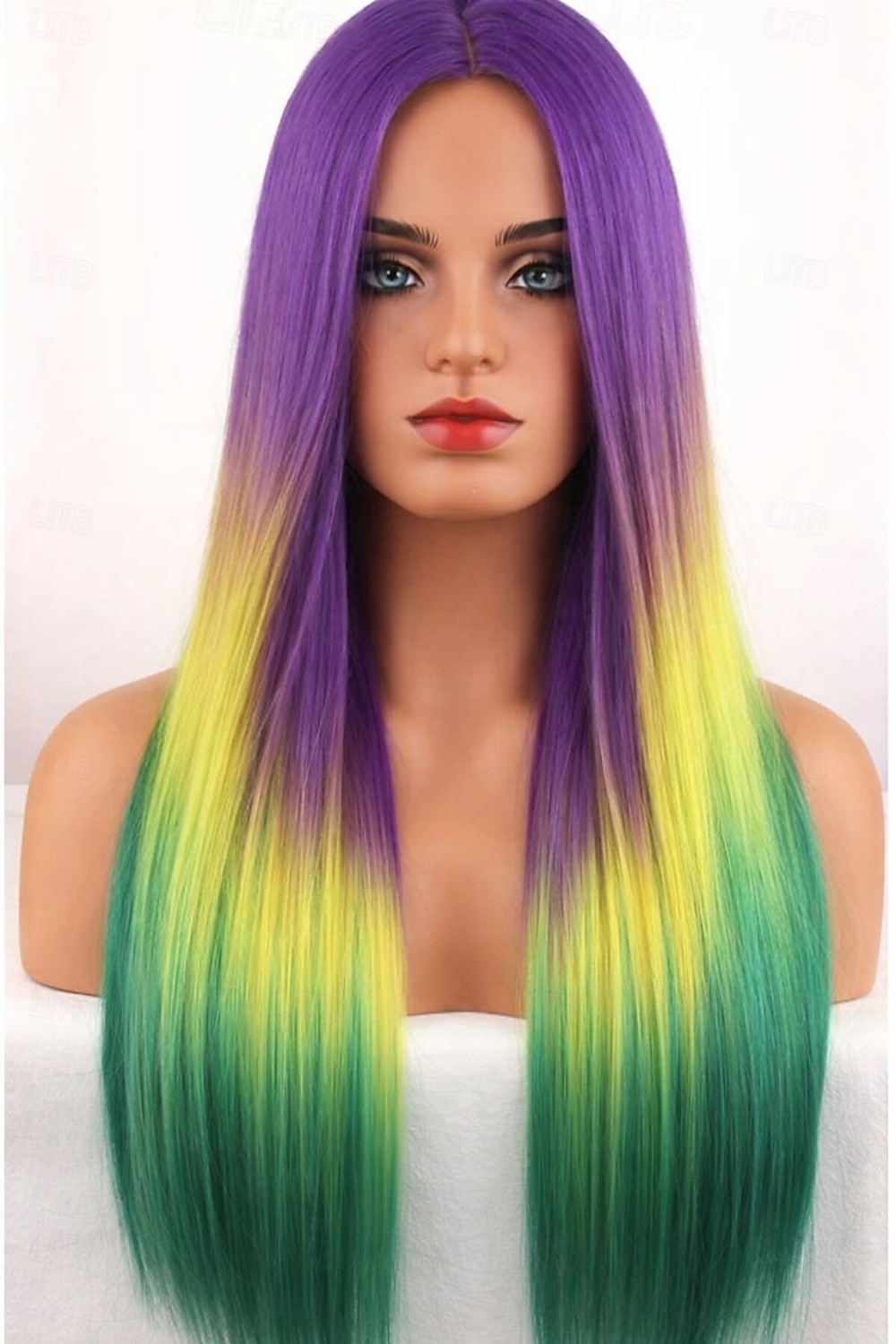 Carnival Wig Rainbow Straight Long Synthetic Festival Wig Mardi Gras Parade Cosplay Costume Hair for Women 2026 - $22.99 –P1