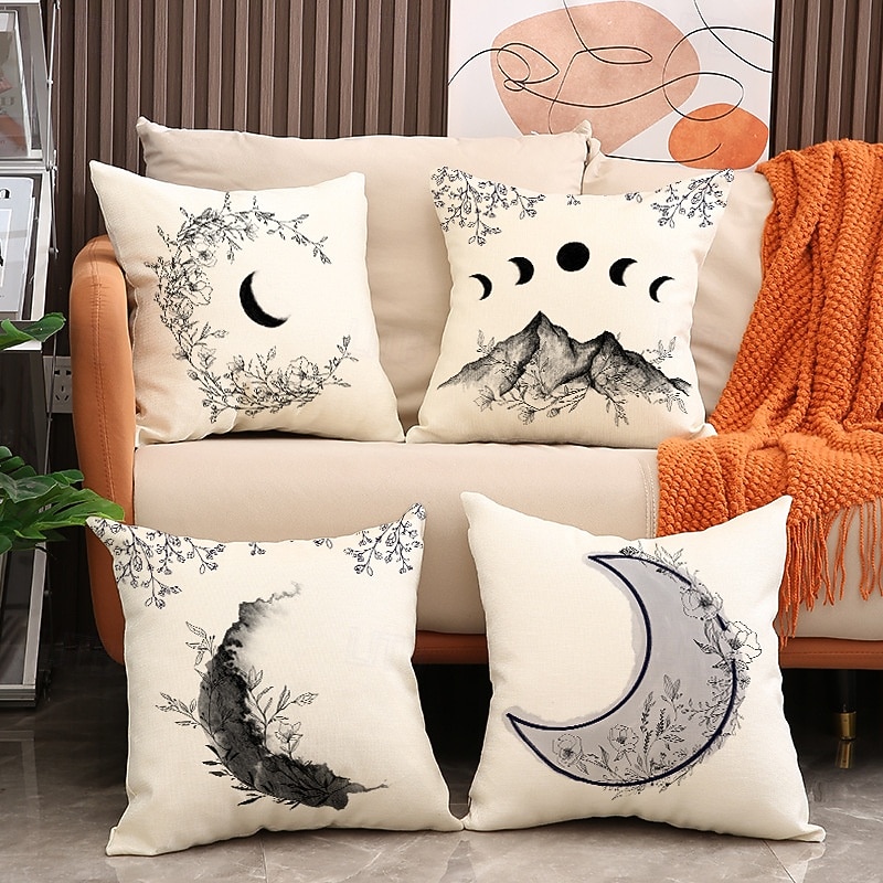 Housse de coussin décorative pour l'Aïd el-Fitr, imprimé croissant de lune sur une seule face, décoration pour les fêtes du Moyen-Orient, coussin polyvalent pour canapé, salon et salle de prière, de 2026 ? $12.99 –P1