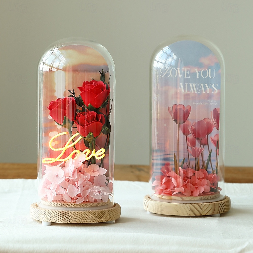 Üveg Rózsa Örökre Örök Kristály Virág Felkeltett Rózsák Üveg Dóm alatt Ajándékok Nőknek Anyának Nagymamának Feleségnek Nővérének 2026 - $46.99 –P6