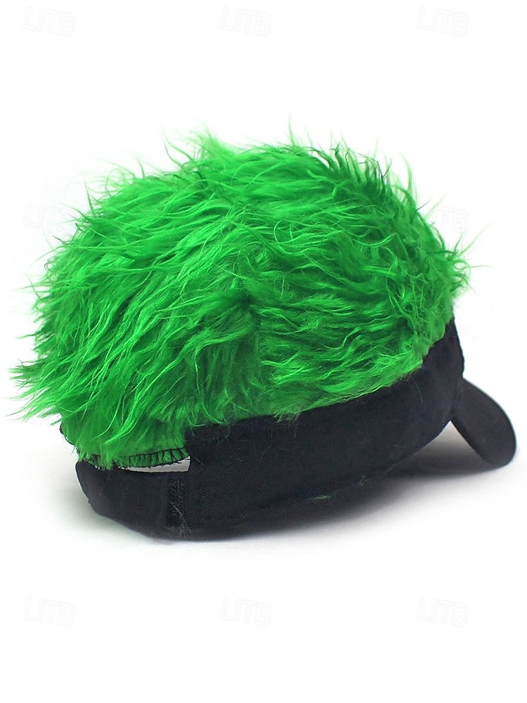Sombrero de visera de poliéster para hombre con peluca sintética colorida, disponible en varios colores, perfecto para el Día de San Patricio, carnaval y ocasiones festivas. 2026 - $14.99 –P6