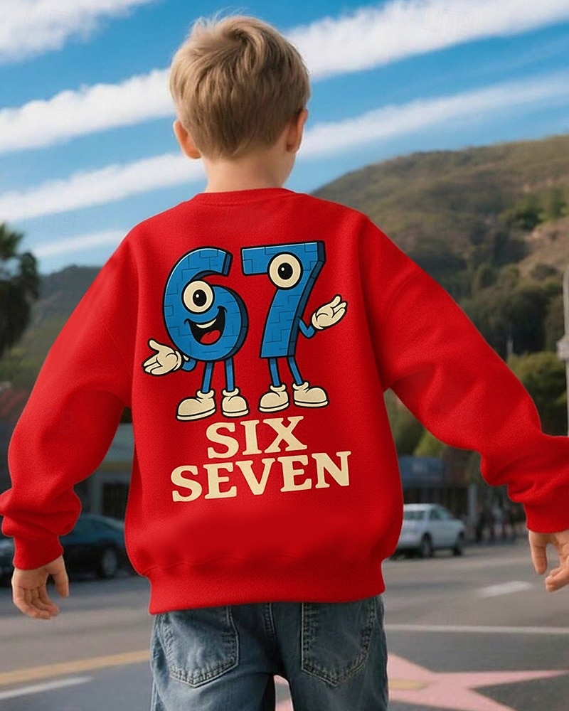 Unisex Ragazzi 3D Grafico Gergo divertente 67 Felpa Maglione Manica Lunga Stampa 3D Primavera Autunno Attivo Moda Streetwear Bambini 4-12 Anni Girocollo Casuale Quotidiano All'aperto Vestibilit del 2026 a $18.49 –P1