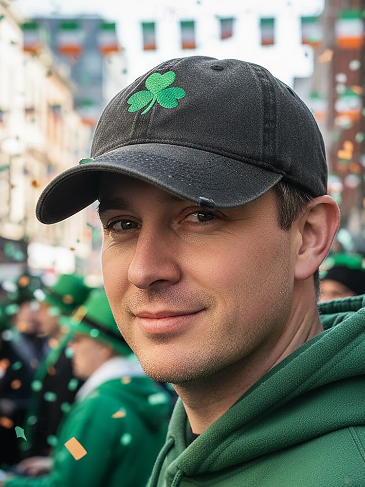 Sombrero de visera de poliéster para hombre con peluca sintética colorida, disponible en varios colores, perfecto para el Día de San Patricio, carnaval y ocasiones festivas. 2026 - $11.99 –P3