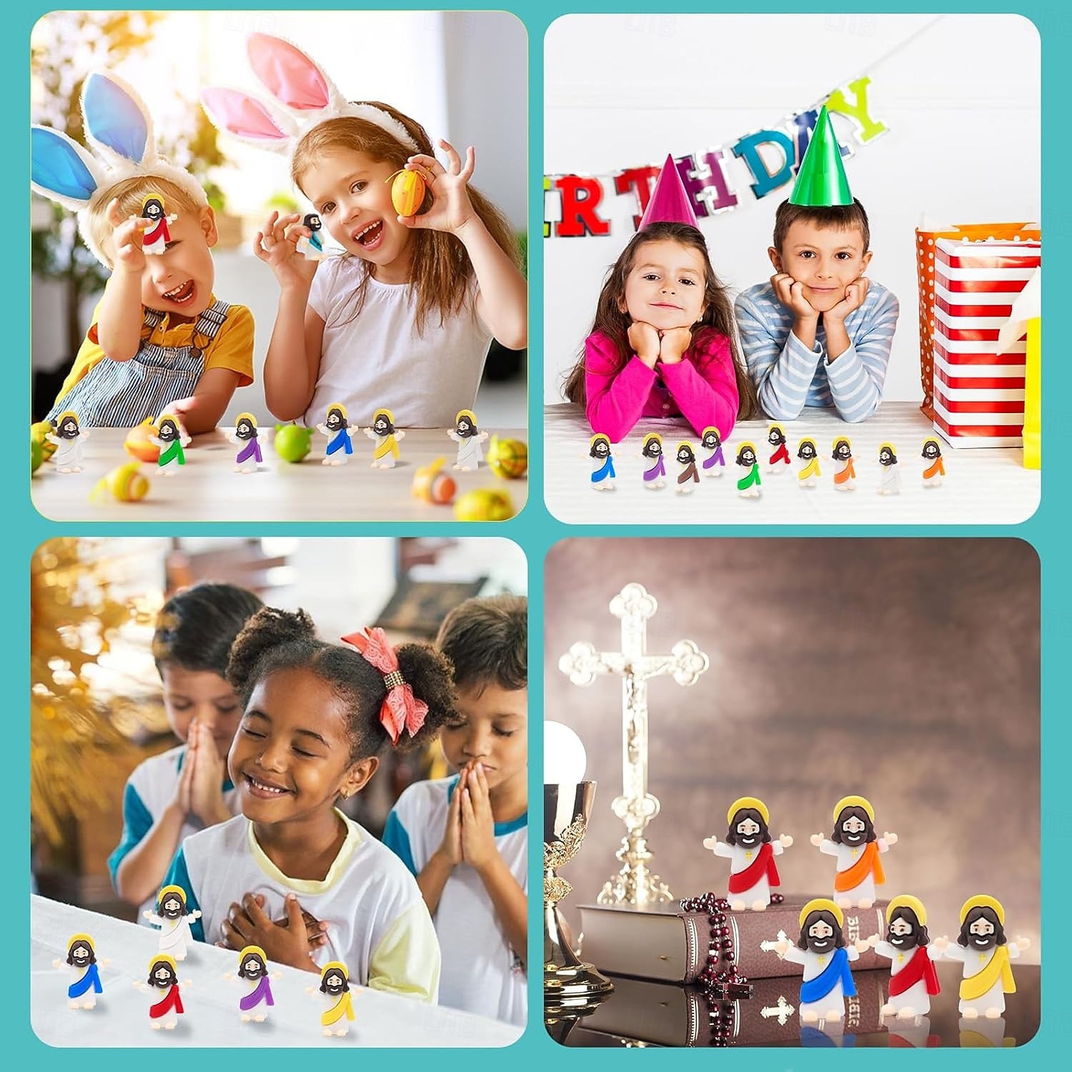 2026年 50/100個の小さなイエスのフィギュア、ミニイエスのフィギュア、イースターギフト、イースターエッグ詰め物用の小さな像、マルチカラーの小さなイエスのフィギュア、ミニチュアフィギュア、隠すのに  コレクション – $21.99 –P6