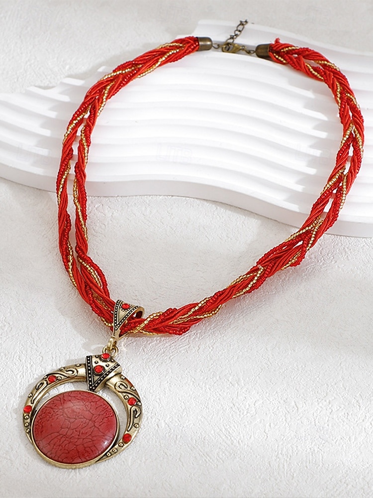 Naisten boheemi metalliseoskaulakoru monivärisellä helmiköydellä, ainutlaatuinen riipusmuotoilu, täydellinen arkeen ja juhlaan 2026 - $9.99 –P7