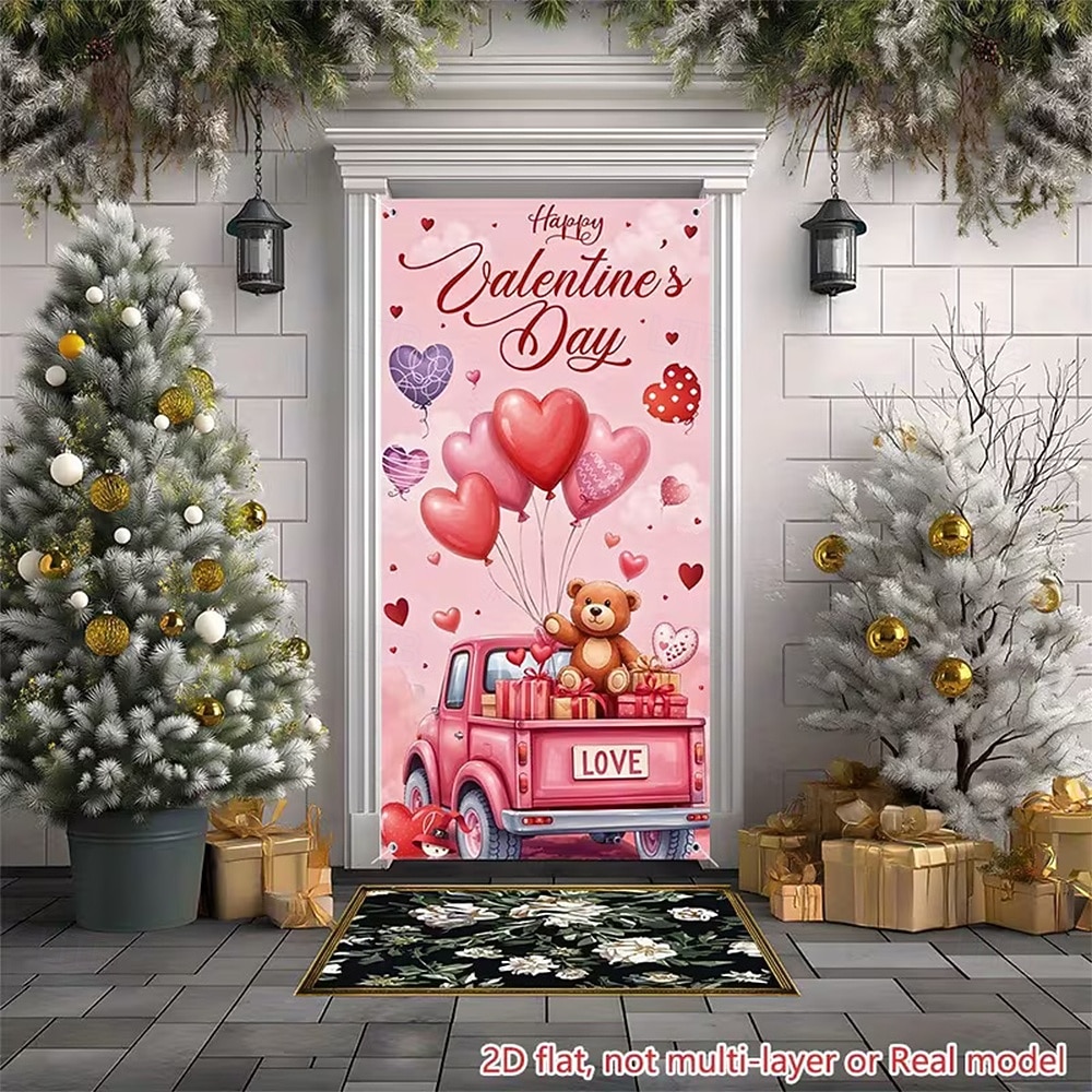 Ziua Îndrăgostiților Afișe Capacul ușii Bannere în aer liber Iubire Inimă Drăguţ Romantic #D Petrecere Cămin Fundaluri de fotografiere Ușa din Față Decorațiune pentru cererea în căsătorie Decorațiuni 2026 - $17.99 –P5