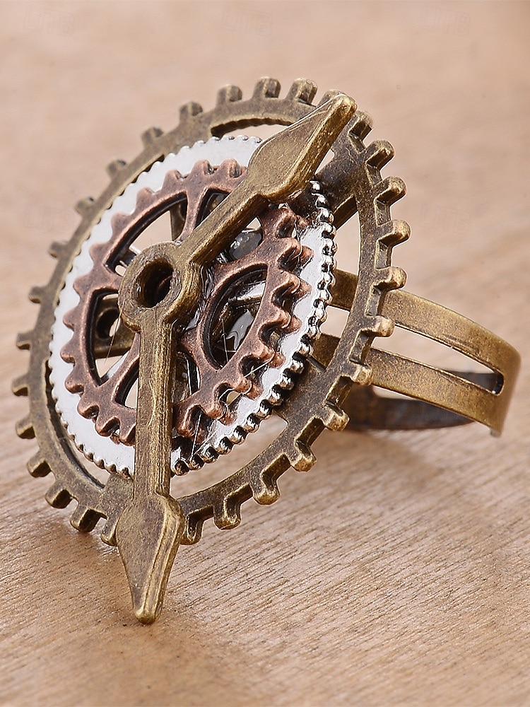 Naisten Mardi Gras steampunk antiikkiseosrataskäyttö ja kelloa käden sormus - monivärinen teollinen lisävaruste karnevaaleille ja pukeutumisjuhliin 2026 - $7.99 –P17