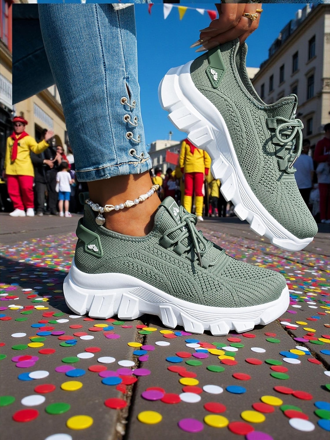 Baskets de course orange pour femmes tissu en mesh respirant chaussures de sport confortables et légères pour le carnaval le festival et les activités de plein air de 2026 ? $34.99 –P7