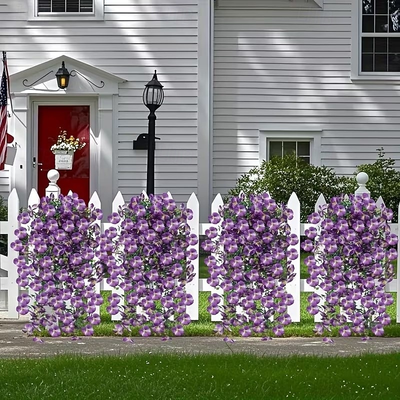 4 svazky závěsných umělých macešek, venkovní umělá květinová dekorace, UV odolné realistické umělé květiny pro venkovní zahradu, verandu, balkon, interiér domu a svatební dekorace 2026 - QAR 78.06 –P5