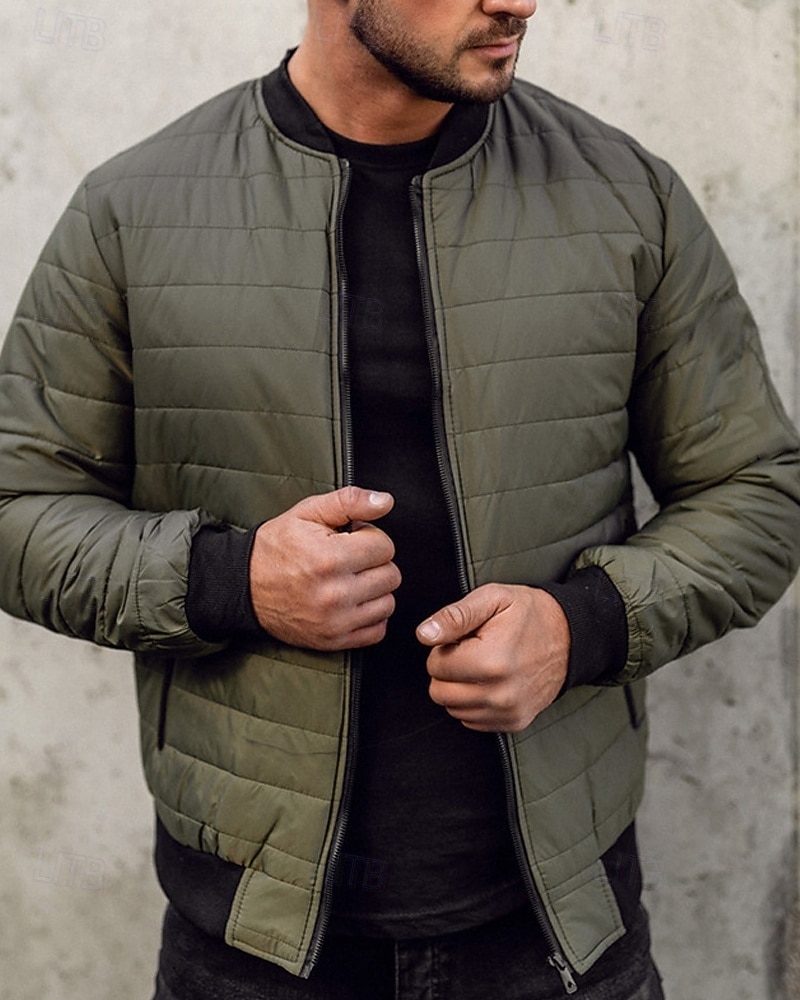 Per uomo Cappotto Invernale Giacca imbottita Tasca Poliestere Vacanza Abbigliamento quotidiano Data Regolare Moda Casual Confortevole Calore Termico Autunno & Inverno Colore Solido / Tinta Unita Nero del 2026 a $30.99 –P8