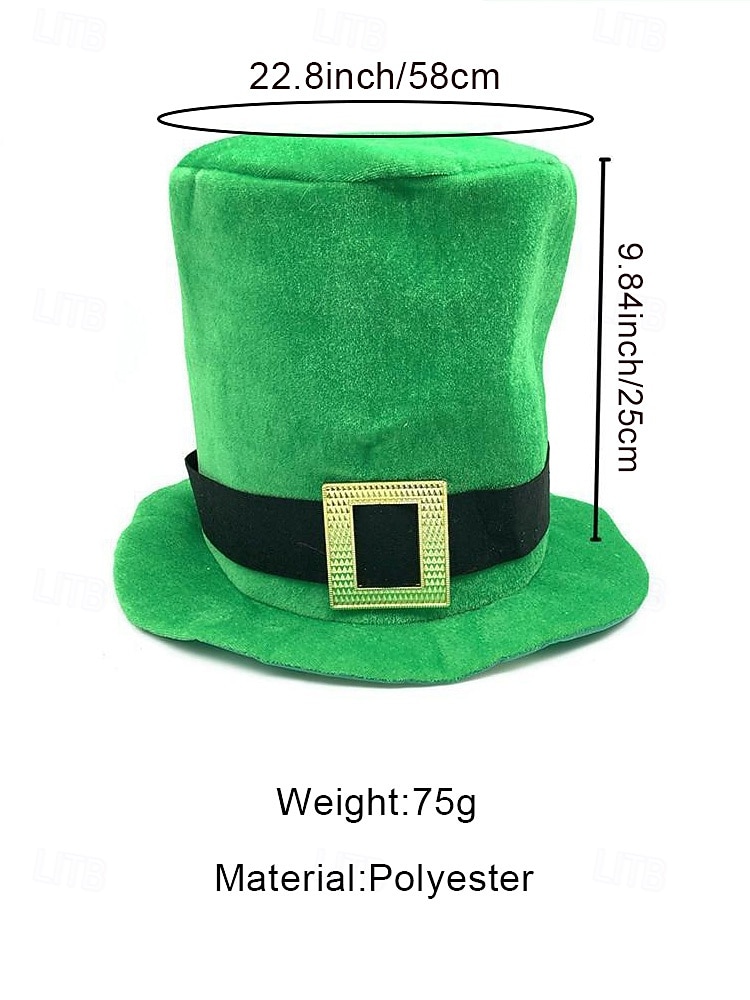2026年 男性用の聖パトリックの日のレプラコーン帽子と偽のひげのセット、取り外し可能な偽のひげが付いた緑のアイルランドの衣装のトップハット、柔らかいポリエステル素材、パレード、パーティー、フェスティバルの衣装に使えるマルチカラーオプション  コレクション – $19.99 –P11