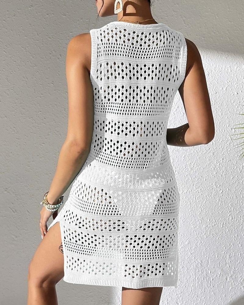 Mujer Bañadores Tapadera Vestido de Baño Traje de baño Cortado Vacaciones Ropa de playa Color sólido Escote en U Sin Mangas Trajes de baño 2026 - $25.99 –P10