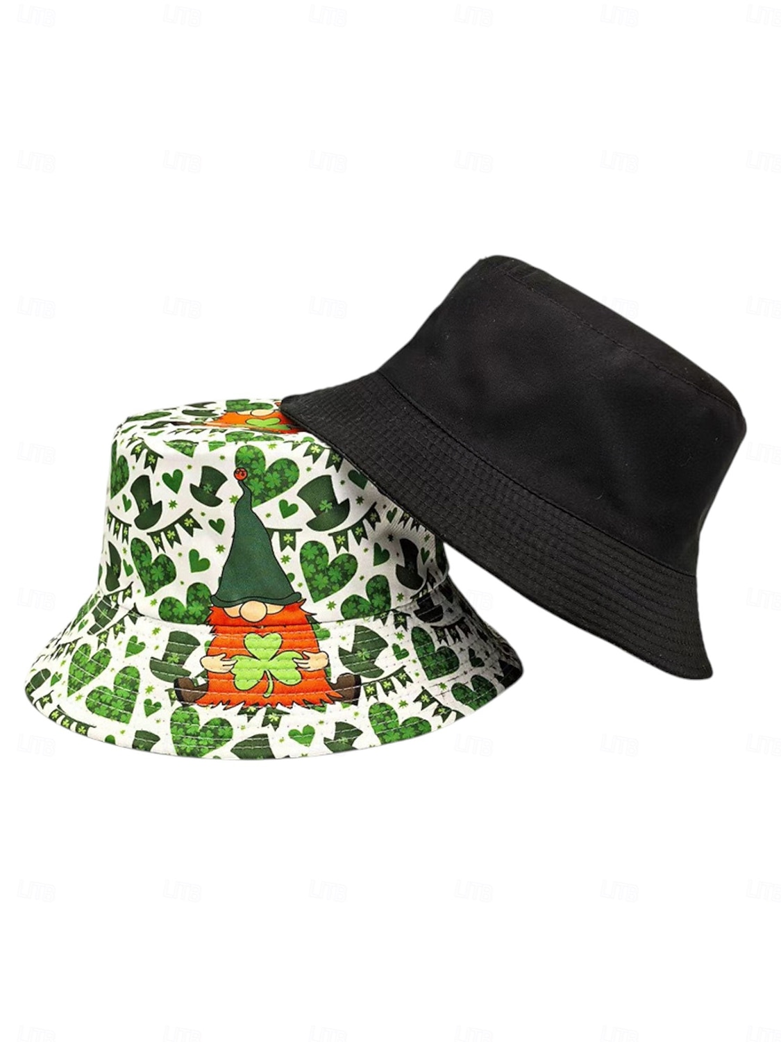 Sombrero de pescador con estampado de trébol verde para mujer: divertido y elegante para el Día de San Patricio, festivales y ropa informal. 2026 - $11.99 –P8
