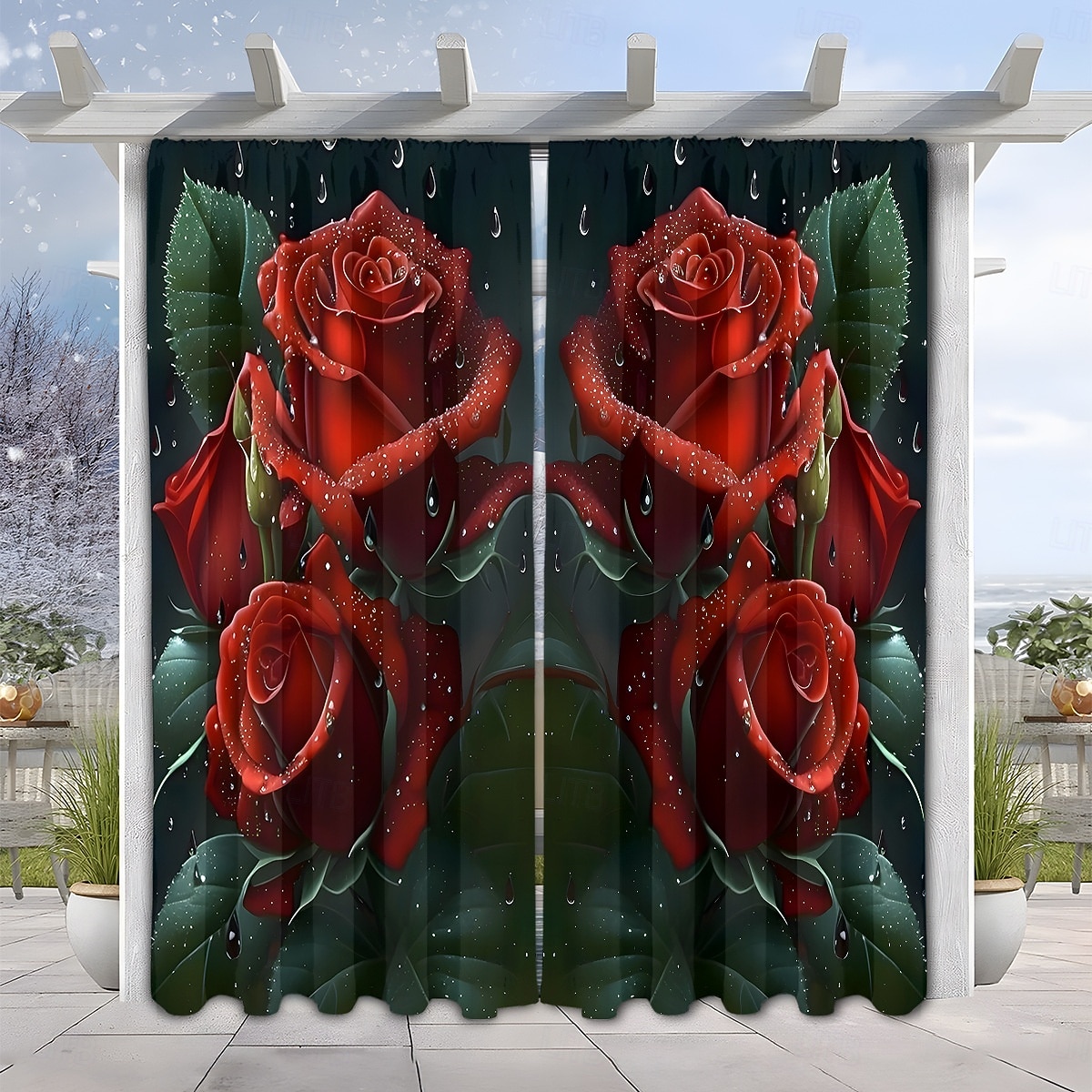 Alla hjärtans dag-gardin i tunt tyg för fönster, röd med dekorativ bolldesign, eleganta mjuka fönstergardiner, romantisk heminredning för sovrum och vardagsrum 2026 - $30.99 –P11