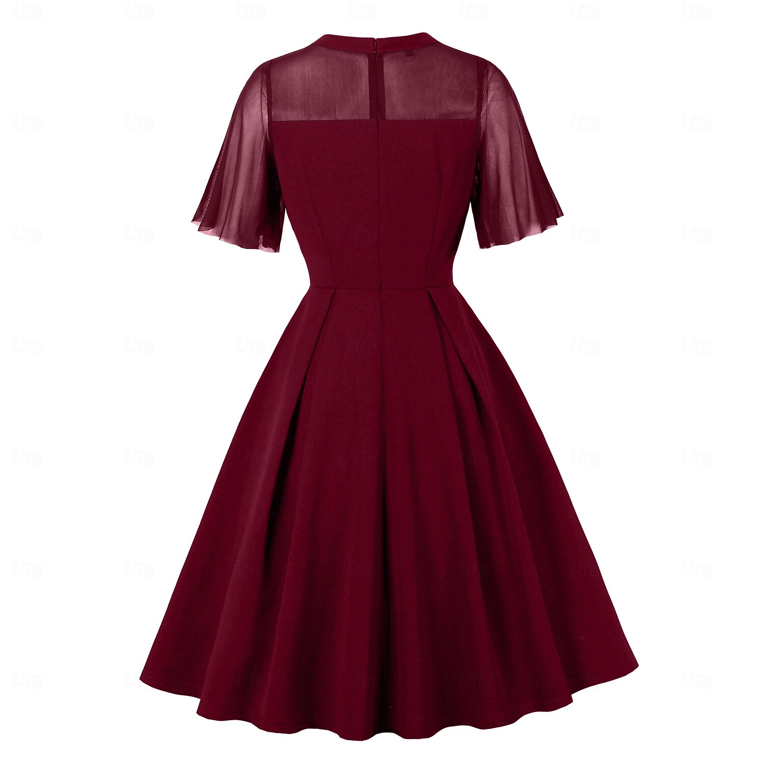 Femtiotal Retro / vintage Klänningar Swing klänning Korta ärmar Ensfärgat Maskeradkläder Dam Karnival Maskerad Dagliga kläder Möhippa Vuxna Klänning 2026 - $43.99 –P10
