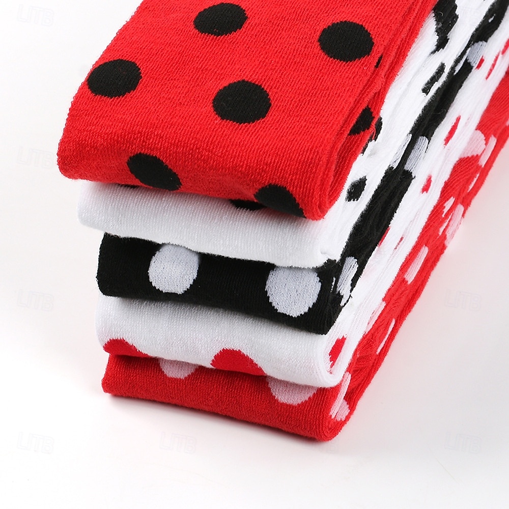 Naisille Mardi Gras 5-Pakkaus Pilkku Over-the-Knee -sukkia Värikkäät Karnevaalipuvut Joustavat Retro-juhlalahjat Festivaaleille  Naamiaisjuhliin 2026 - $19.99 –P9