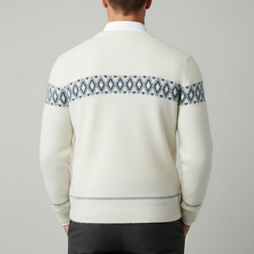 Herren-Weihnachtspullover aus hochwertiger, reiner Wolle und Kaschmir, Rundhalsausschnitt, klassisches Argyle-Strickmuster, Fair-Isle-Pullover, weich, warm und atmungsaktiv. 2026 - $171.99 –P5