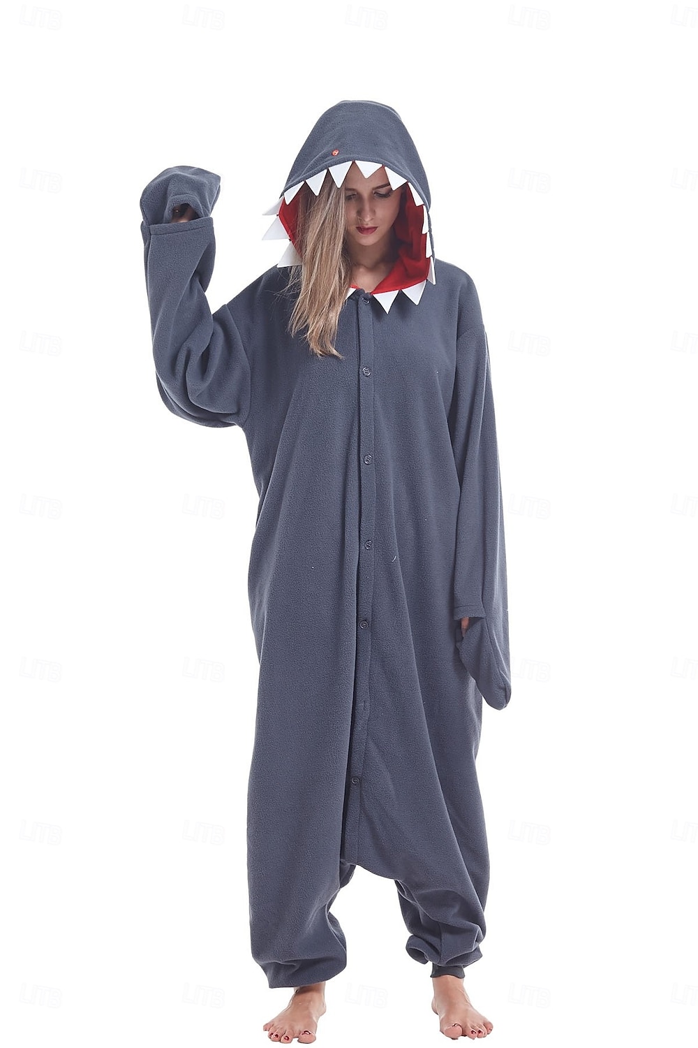 Pijamale Kigurumi Costum de grup Costumul Onesie Animal Rechin Cald Confortabil Capișon Lână  Adulți Bărbați Pentru femei Unisex Halloween Carnaval Petrecere Performanță homewear Îmbrăcați-vă 2026 - $41.99 –P7