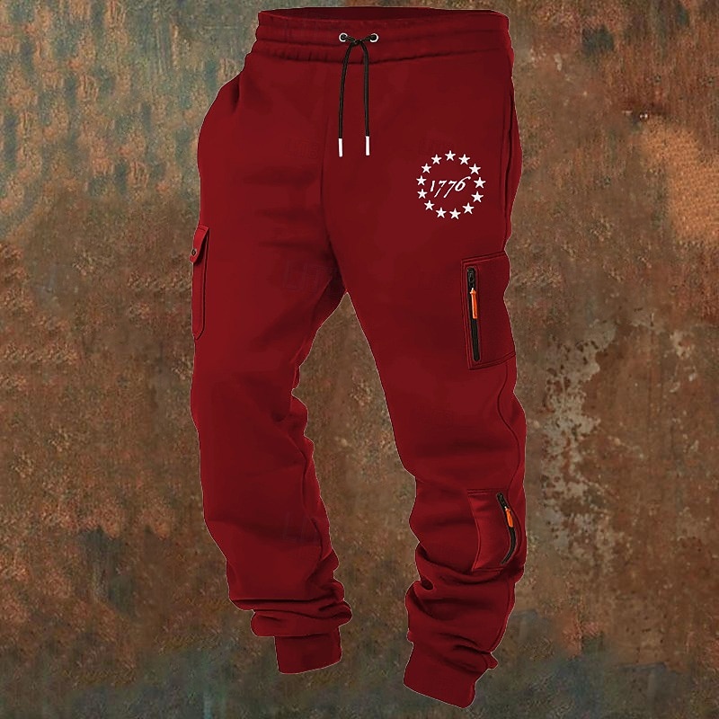 Homme Pantalons Cargo Joggings Pantalon Jogger Pantalons Cordon de serrage Avec Poches Taille Élastique Drapeau Américain Confort Respirant Occasionnel Quotidien Extérieur Mode Style Classique Noir de 2026 ? $26.99 –P8