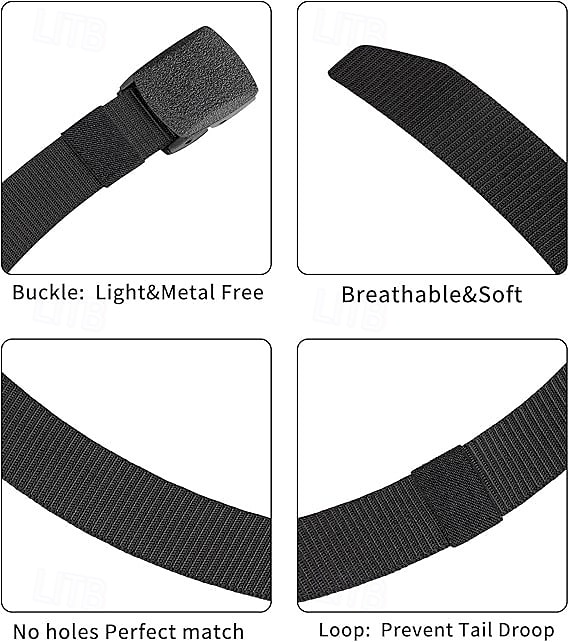 Centură tactică din nailon cu cataramă nemetalică și nemagnetică, pachet de 6, cu cataramă din plastic și chingă din pânză fără metal, potrivită pentru utilizare în exterior 2026 - ZAR R354.2 –P4