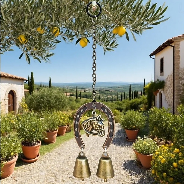 A Lucky Horseshoe Owl Wind Chime, Outdoor Iron Art Love Wind Chime, Vintage Horseshoe Design, Valentine's Day Iron Nail Wind Chime Home Decoration for Good Luck in Love, Perfect Garden Ornament 2026 - $10.99 –P4