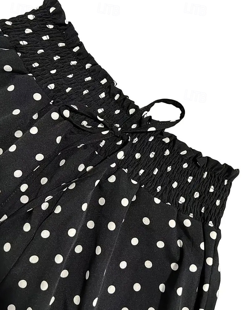 Damen Weites Bein Chinos Hosen Hose Urlaub Streetwear Lässig Lang Mittlere Taillenlinie Tupfen Tasche Elastischer Bund Bequem Unelastisch Täglich Outdoor Urlaub Hellgrau Dunkelgrau Schwarz Rot Sommer 2026 - $22.99 –P8