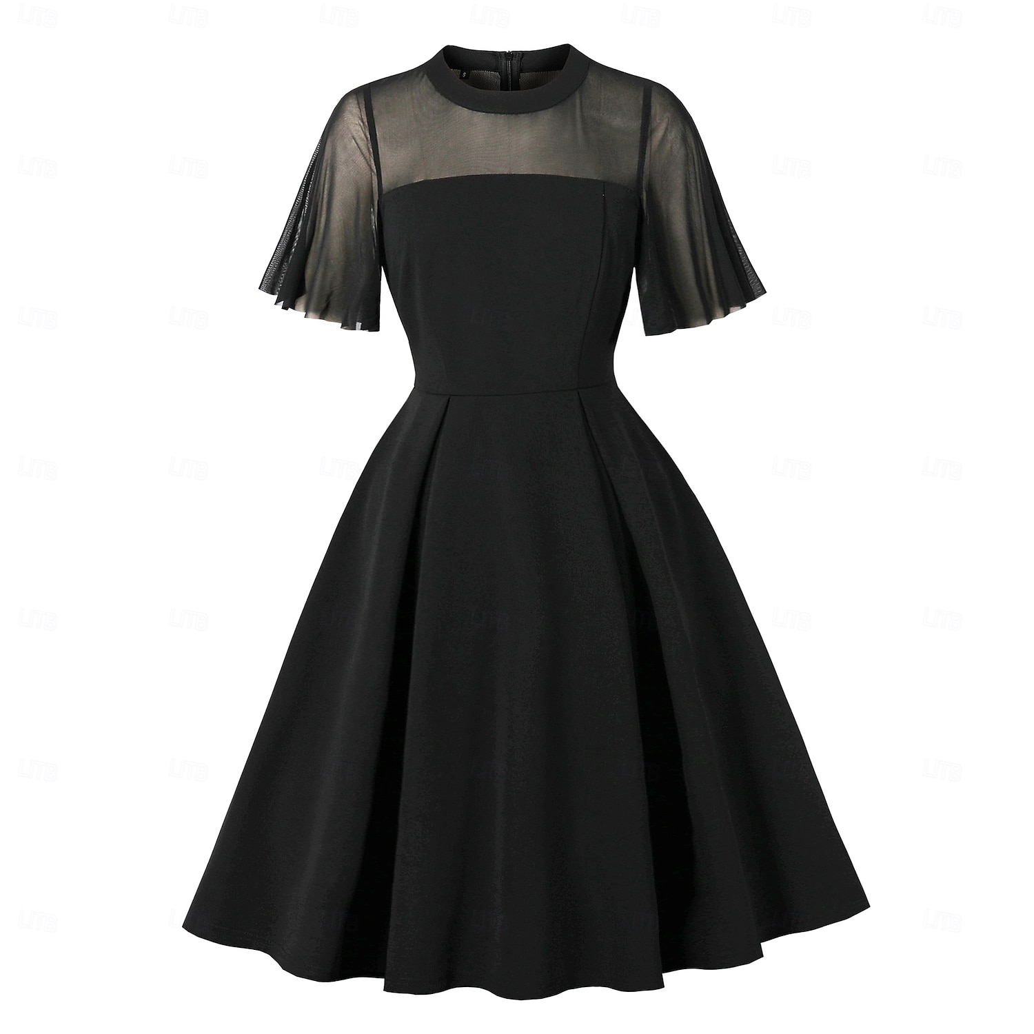 Femtiotal Retro / vintage Klänningar Swing klänning Korta ärmar Ensfärgat Maskeradkläder Dam Karnival Maskerad Dagliga kläder Möhippa Vuxna Klänning 2026 - $43.99 –P1