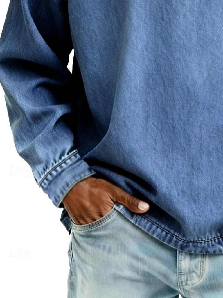 Per uomo Camicia 100% cotone lavaggio acido Maglietta Manica Lunga Collo alla coreana Autunno & Inverno Primavera Autunno Semplice Vintage Streetwear Casual Con zip Tinto in capo Sbiadito Casuale del 2026 a $33.99 –P3