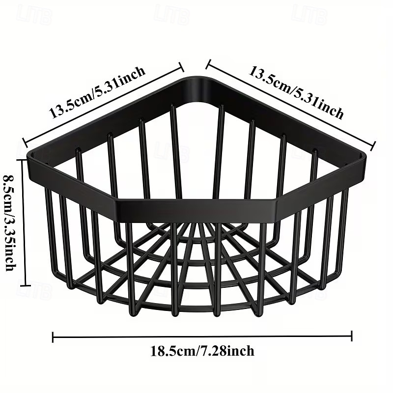 Plassbesparende kjøkkenvaskorganisator, kraftig trekantet avløpsstativ med svampholder, oppvaskstativ og skjærebrettspor, veggfeste, rustfritt stål, slitesterk konstruksjon, enkel å rengjøre, moderne 2026 - $13.99 –P8
