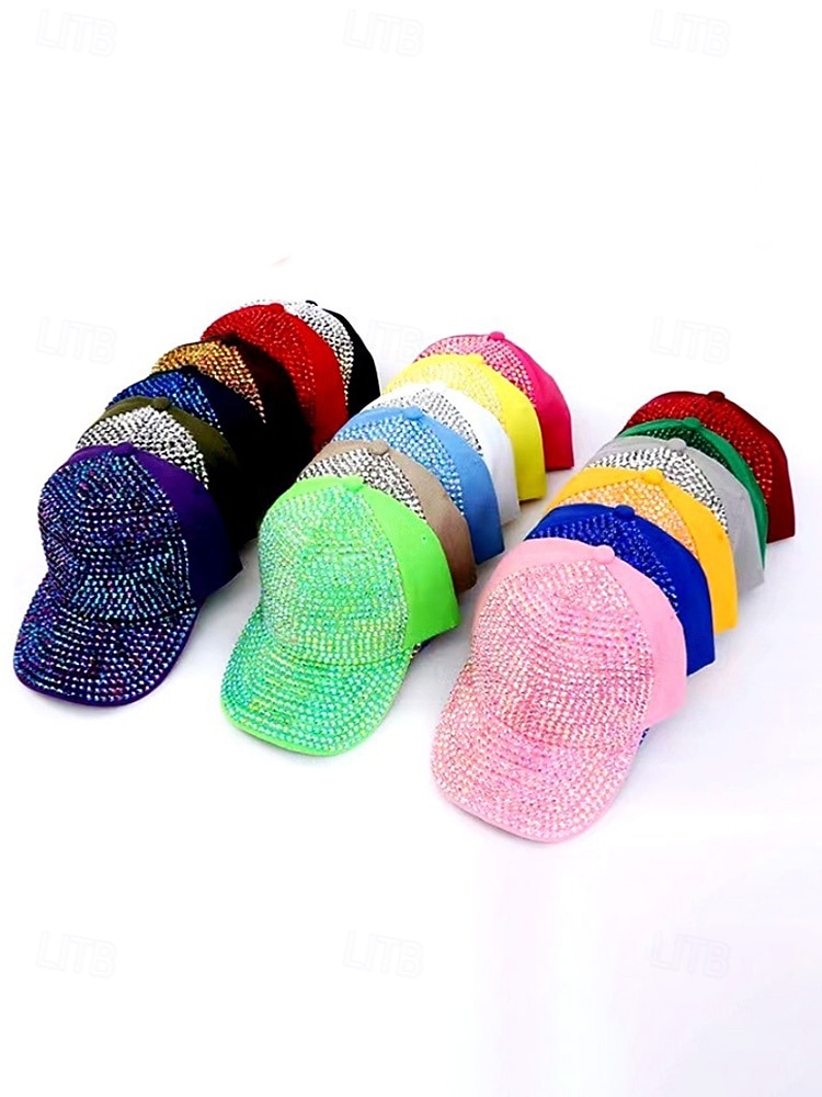 Casquette unisexe ornée de strass, en polyester, décoration scintillante, disponible en plusieurs couleurs, idéale pour la Saint-Patrick, le carnaval et au quotidien. de 2026 ? $14.99 –P6