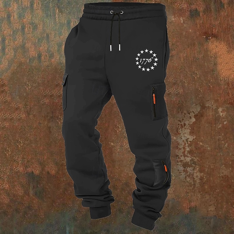Homme Pantalons Cargo Joggings Pantalon Jogger Pantalons Cordon de serrage Avec Poches Taille Élastique Drapeau Américain Confort Respirant Occasionnel Quotidien Extérieur Mode Style Classique Noir de 2026 ? $26.99 –P10