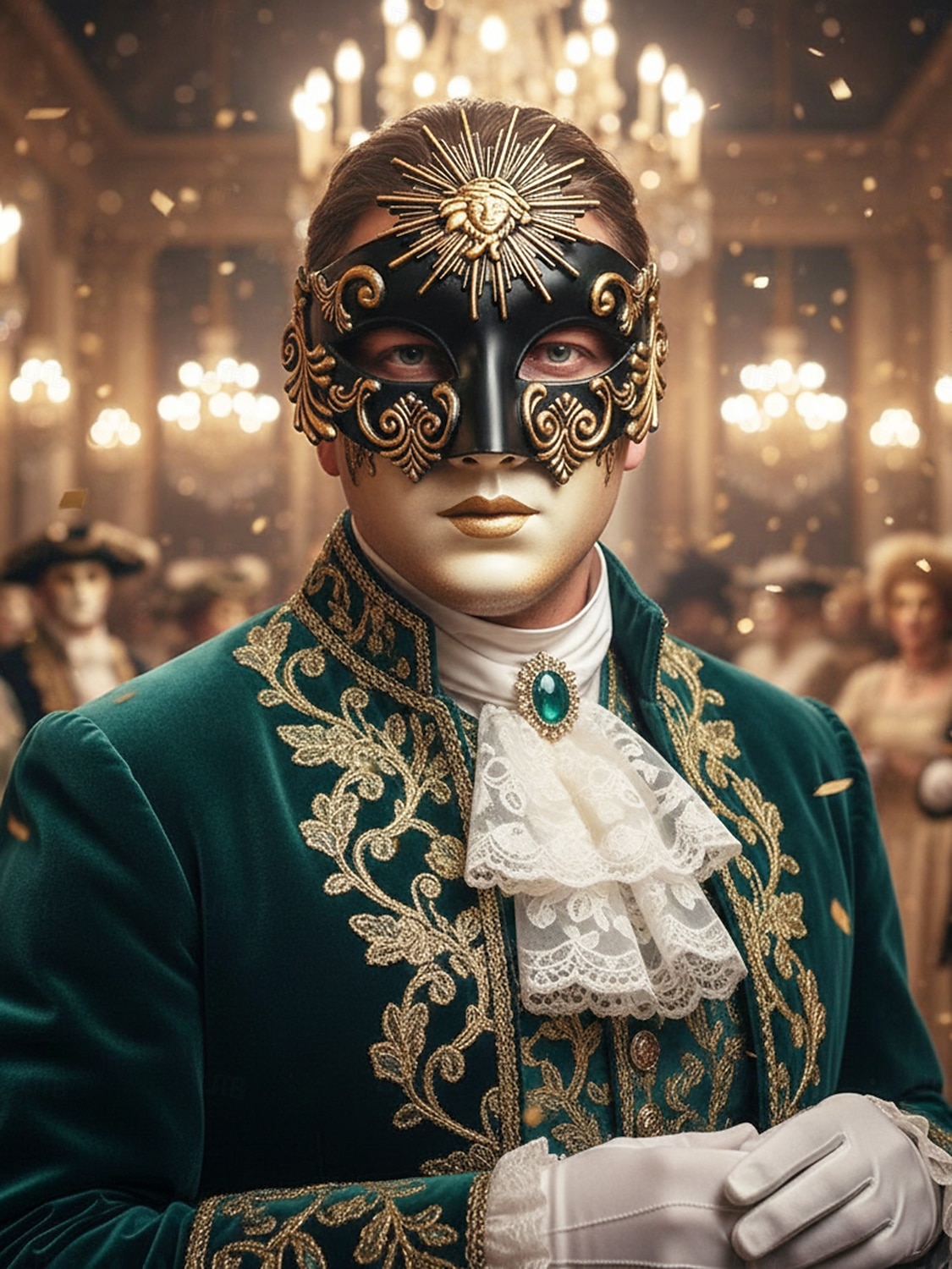 Naisten musta barokkinen venetsialaistyylinen naamiaismaski - kultakoristeinen karnevaalipukutarvike Venetsian festivaalille Mardi Grasille cosplaylle ja naamiaisjuhlille 2026 - $14.99 –P1