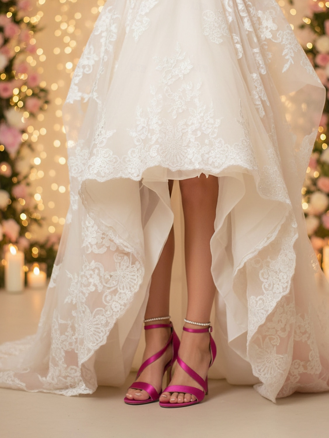 Sandálias de noiva elegantes com tiras finas e salto agulha no tornozelo, sapatos de casamento de salto alto com bico aberto para noivas, salto minimalista branco para cerimônia. de 2026 por $69.99 –P2