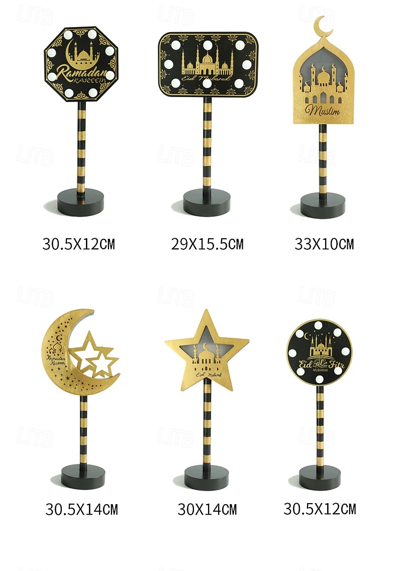 ramadan eid led dekoratív fényjelzés csillag hold vár beltéri hálószoba ünnepi hangulatú függőlámpa aa elemdoboz 30cm magasság 2026 - $13.99 –P11