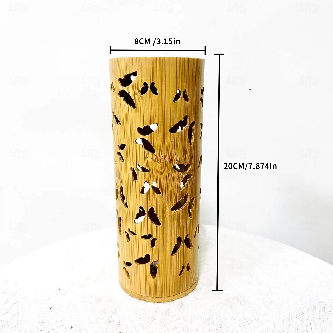 Lampă de proiecție cu fluture din bambus, sursă de alimentare USB, lampă de decor pentru dormitor, sufragerie, noptieră, lumină de noapte, înălțime 20 cm 2026 - $28.99 –P1