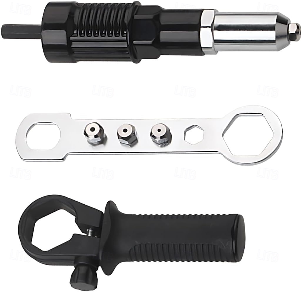Adaptador de pistola remachadora eléctrica de grado profesional, accesorio de remaches para taladro eléctrico inalámbrico con 4 cabezales de remache de 2,4 mm, 3,2 mm y 4,0 mm, herramienta de 2026 - $27.99 –P9