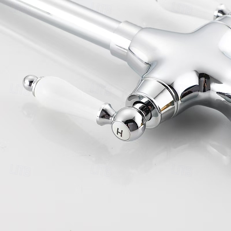 Waschbeckenarmatur - Klassisch Antikes Messing Mittelset Zwei Griffe Ein LochBath Taps 2026 - $178.99 –P7