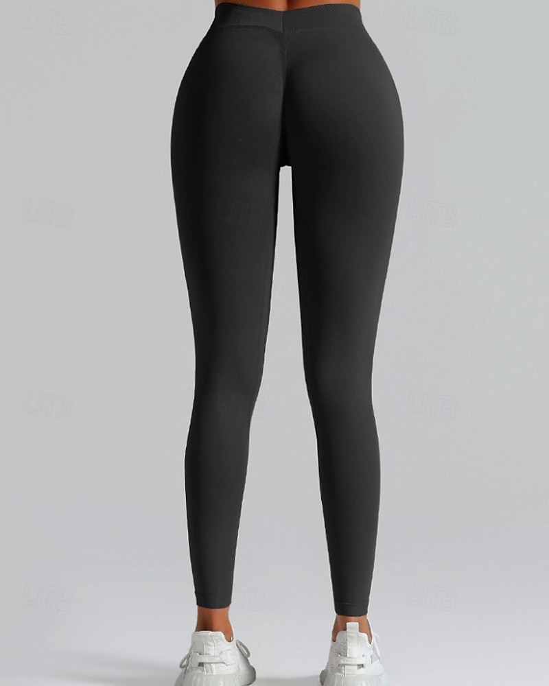 Per donna Chinos Leggings Streetwear Casual Athleisure Lunghezza intera Vita media Semplice Elastico in vita Traspirante Elasticizzato Quotidiano All'aperto Vacanza Viola Nero Blu reale Fuschia del 2026 a $17.99 –P2