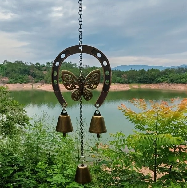 A Lucky Horseshoe Owl Wind Chime, Outdoor Iron Art Love Wind Chime, Vintage Horseshoe Design, Valentine's Day Iron Nail Wind Chime Home Decoration for Good Luck in Love, Perfect Garden Ornament 2026 - $10.99 –P13